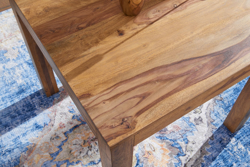 Esstisch MUMBAI 80cm Sheesham Massivholz Landhausstil dunkelbraun