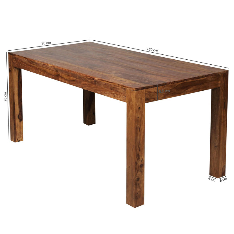 Esszimmertisch MUMBAI 160x80x76cm Sheesham Massivholz Rechteckig