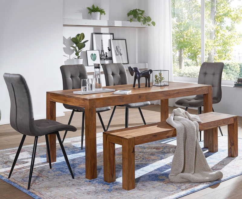 Sitzbank MUMBAI 160cm Sheesham Massivholz Landhausstil Esszimmer