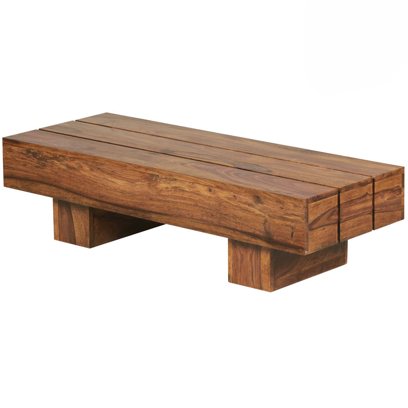 Couchtisch Sheesham 120cm Landhausstil dunkelbraun Massivholz