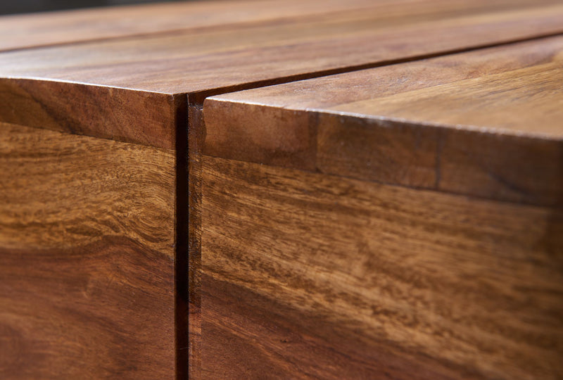 Couchtisch Sheesham 120cm Landhausstil dunkelbraun Massivholz