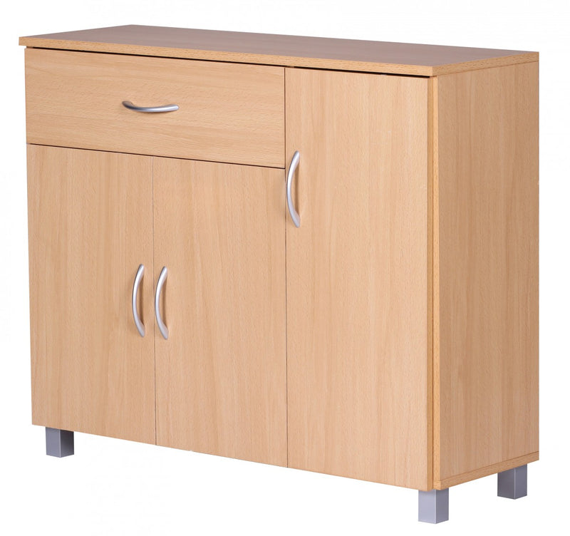 Sideboard SETE Buche 1 Schublade 3 Türen 90x75x30cm Holz Design
