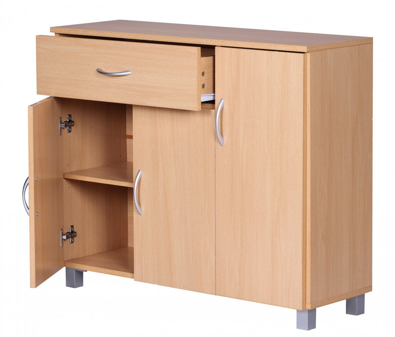 Sideboard SETE Buche 1 Schublade 3 Türen 90x75x30cm Holz Design