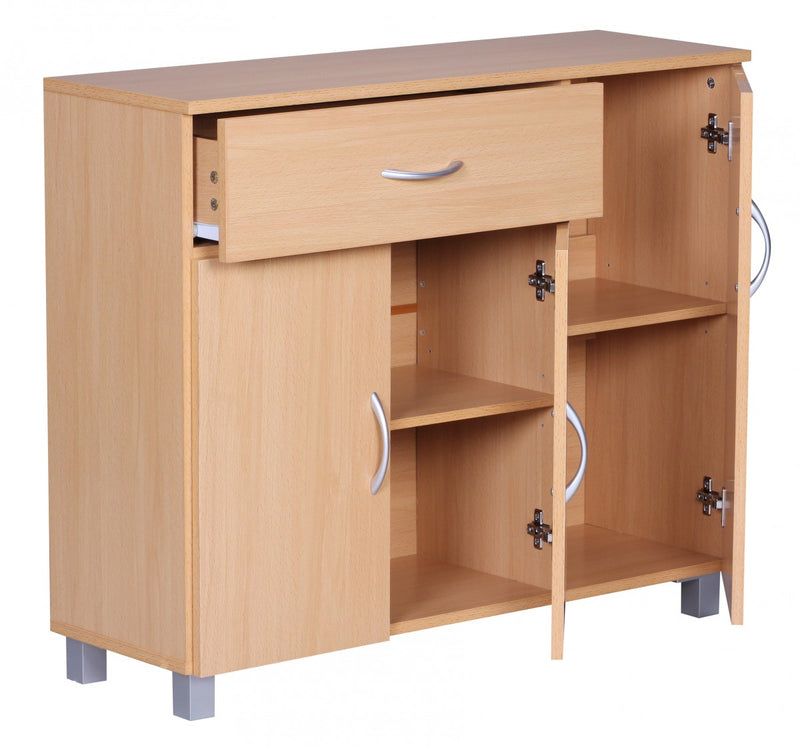 Sideboard SETE Buche 1 Schublade 3 Türen 90x75x30cm Holz Design