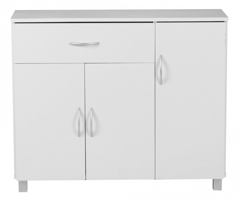 Sideboard SETE 90x75x30cm Weiß 1 Schublade 3 Türen Modern
