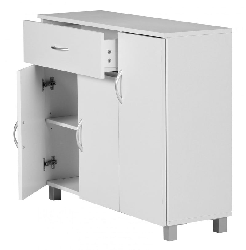 Sideboard SETE 90x75x30cm Weiß 1 Schublade 3 Türen Modern