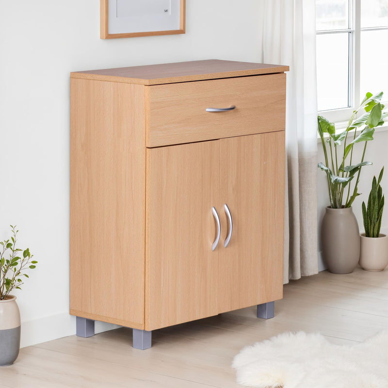 Sideboard WL1.335 Buche 60x75x30cm Schublade Türen Braun Modern