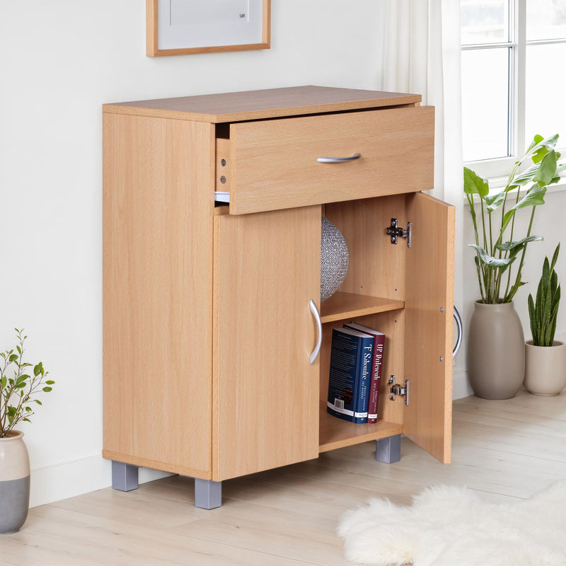 Sideboard WL1.335 Buche 60x75x30cm Schublade Türen Braun Modern