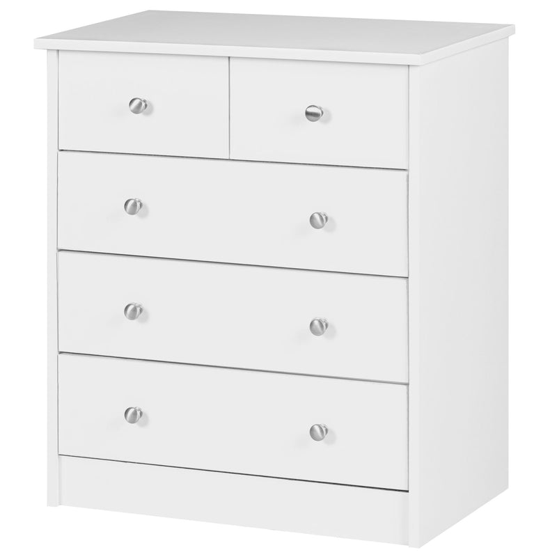 Kommode 5 Schubladen Holz Weiß 60x70x35cm Modernes Sideboard Flur