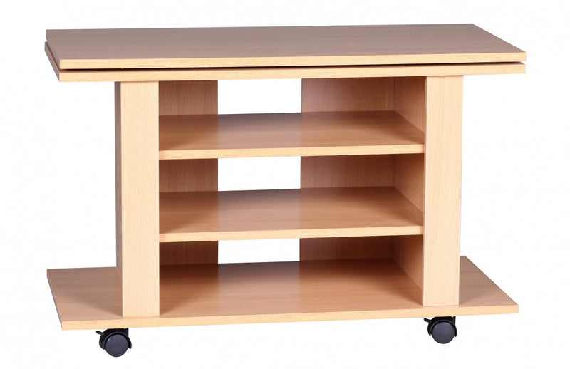 TV HiFi Bank OREGON Buche drehbar rollbar 75x38x51 cm
