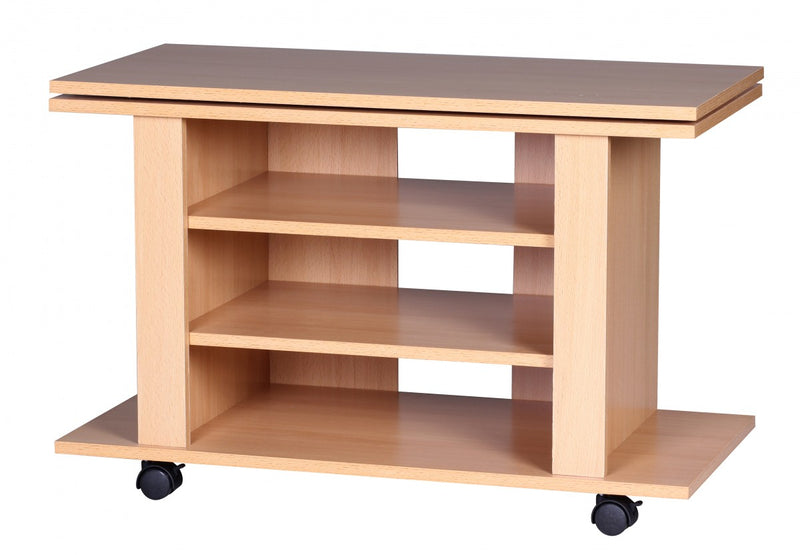 TV HiFi Bank OREGON Buche drehbar rollbar 75x38x51 cm