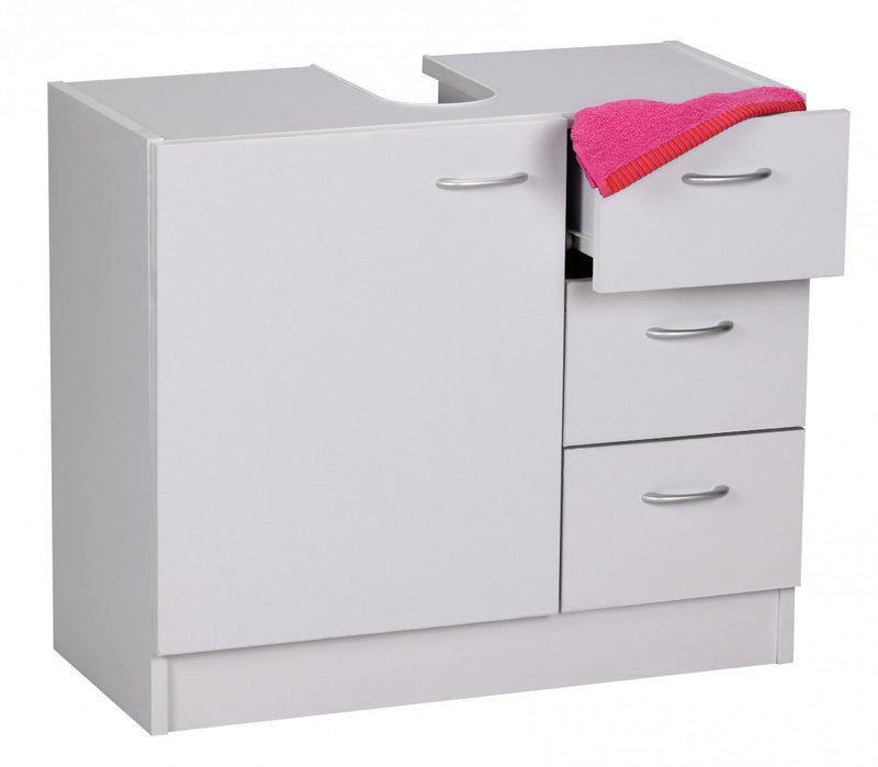Waschbeckenunterschrank 54x63x30cm 1 Tür 3 Schubladen Weiß