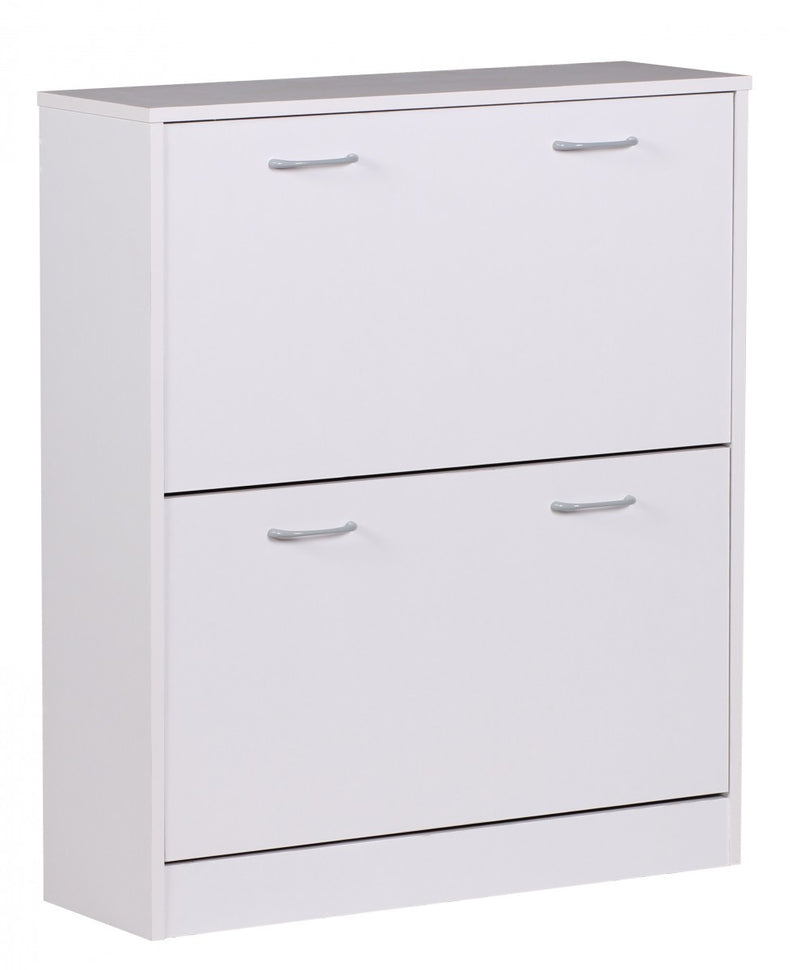 Schuhkipper KIEL Weiß matt 2 Fächer 75x87x24cm Holz modern