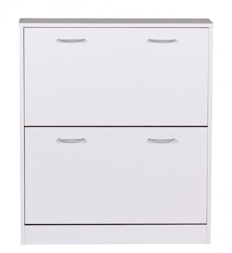 Schuhkipper KIEL Weiß matt 2 Fächer 75x87x24cm Holz modern
