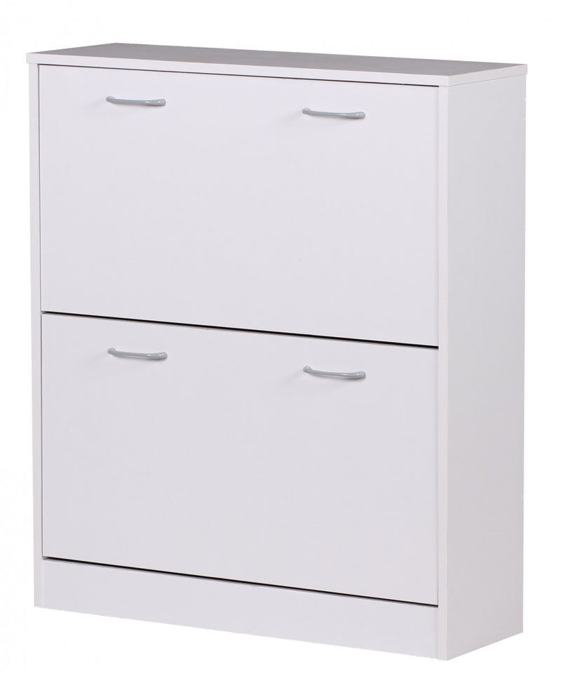 Schuhkipper KIEL Weiß matt 2 Fächer 75x87x24cm Holz modern