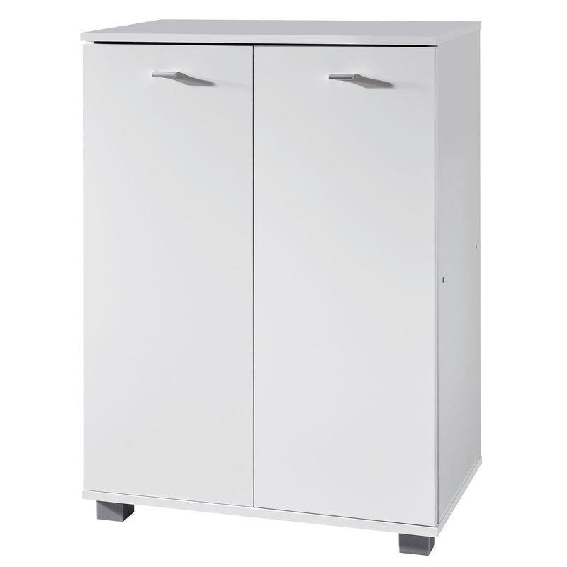 Schuhschrank NIMES modern Holz Weiß 12 Paar 4 Fächer 2 Türen