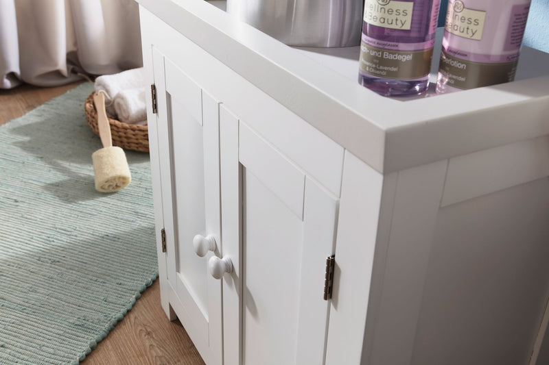 Waschbeckenunterschrank WL1.350 2 Türen Weiß 57cm Badschrank