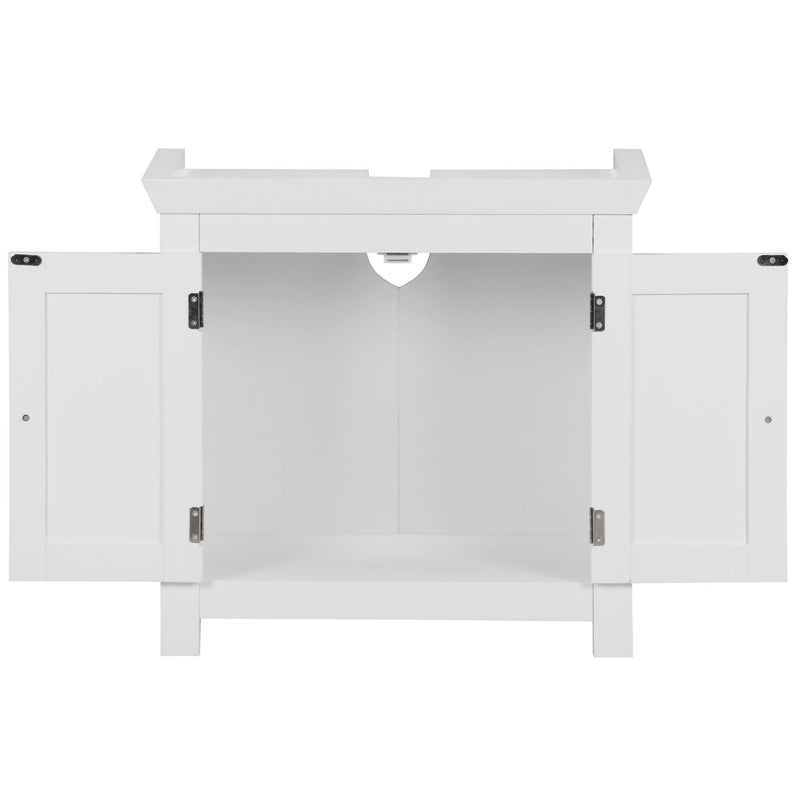 Waschbeckenunterschrank WL1.350 2 Türen Weiß 57cm Badschrank