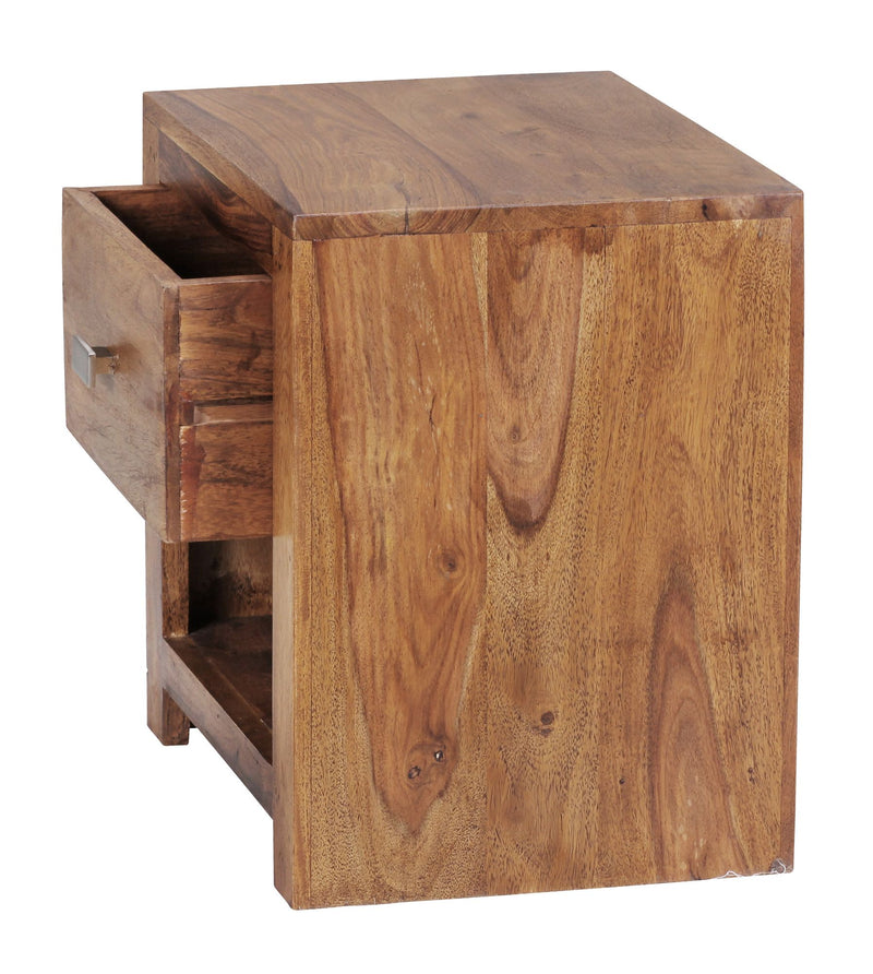 Nachttisch MUMBAI Sheesham Massivholz 40x40x30cm 1 Schublade Landhausstil