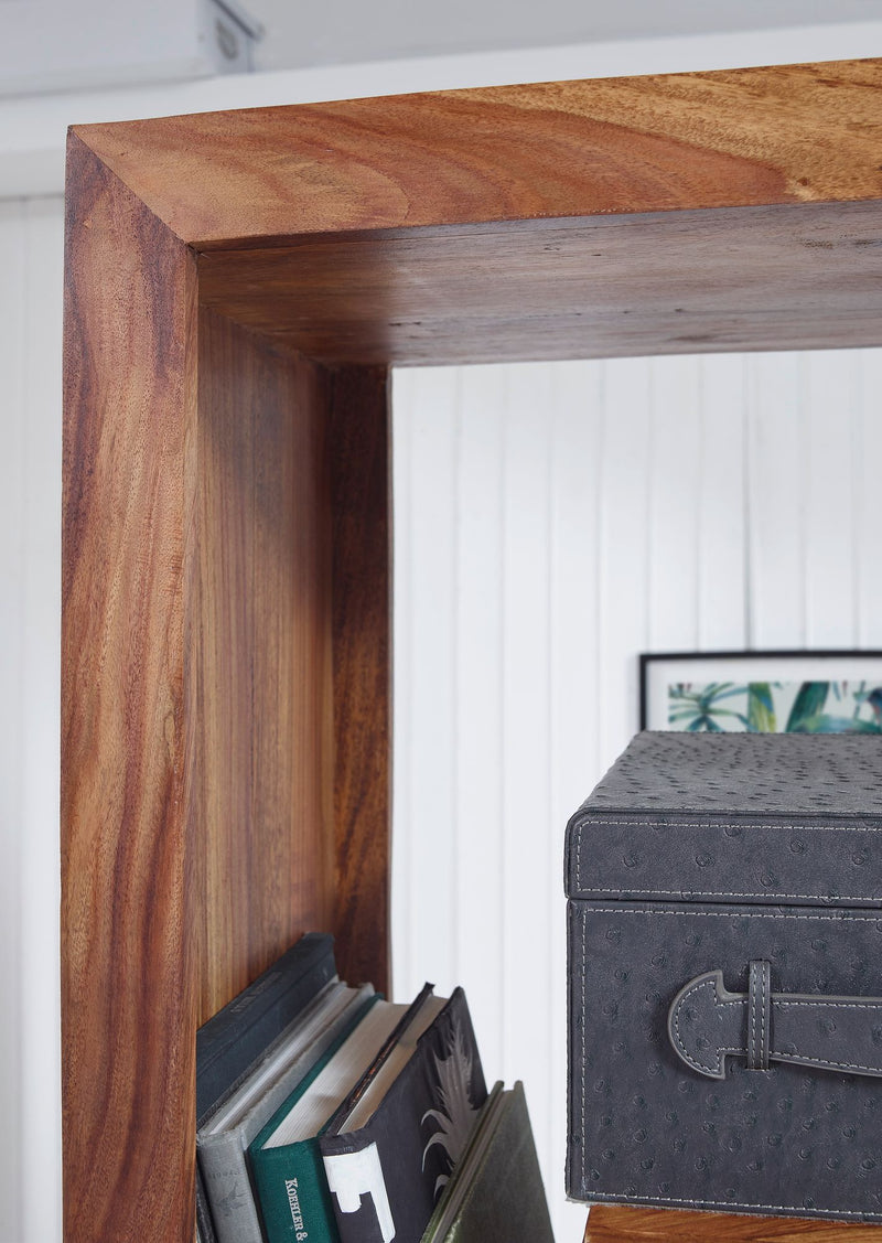 Bücherregal MUMBAI Sheesham Massivholz 90x180cm Landhaus-Stil Regal