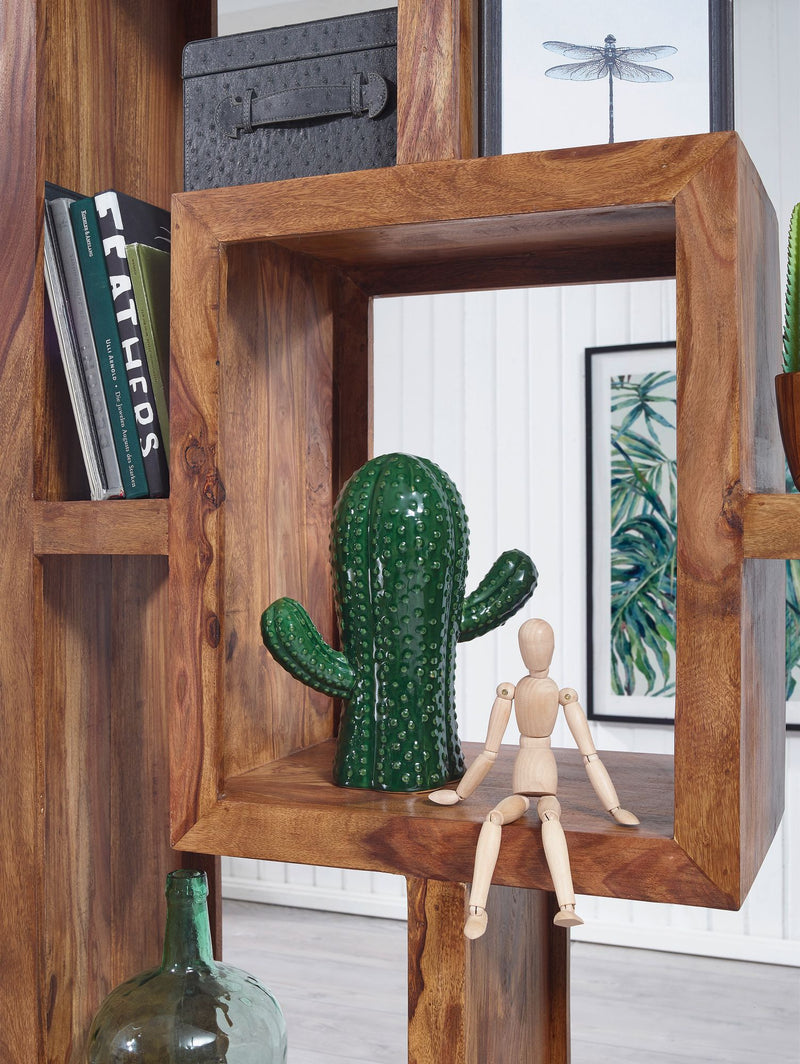Bücherregal MUMBAI Sheesham Massivholz 90x180cm Landhaus-Stil Regal