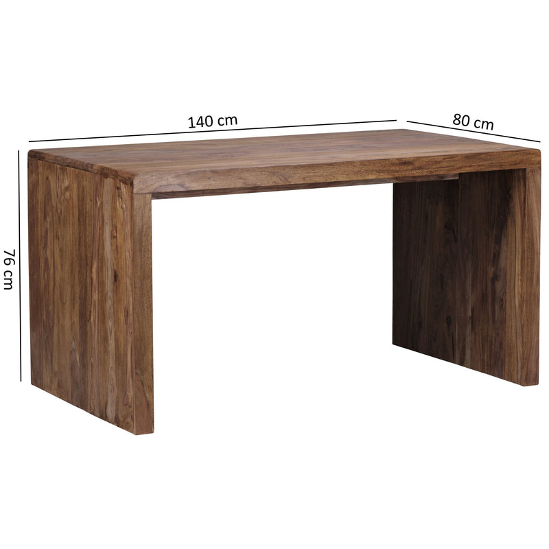 Schreibtisch BOHA 140cm Sheesham Massivholz Landhausstil Modern