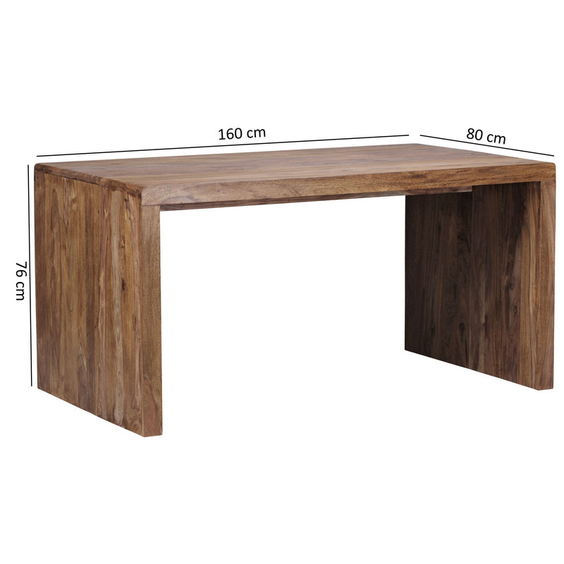 Schreibtisch BOHA 160cm Sheesham Massivholz Landhausstil Büroablage
