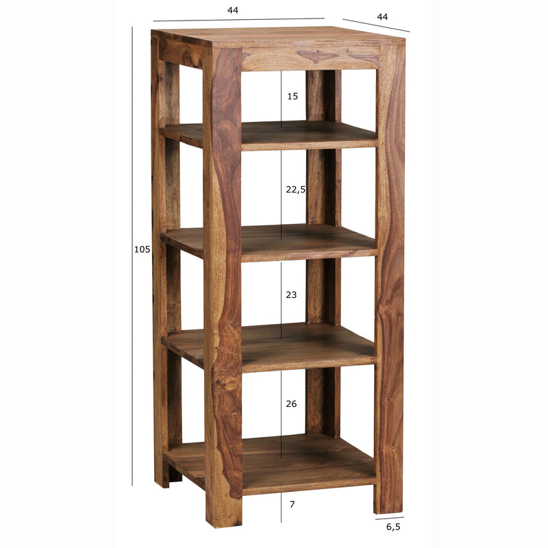 Regal Mumbai 105cm Sheesham Massivholz 4 Ablagen Landhausstil