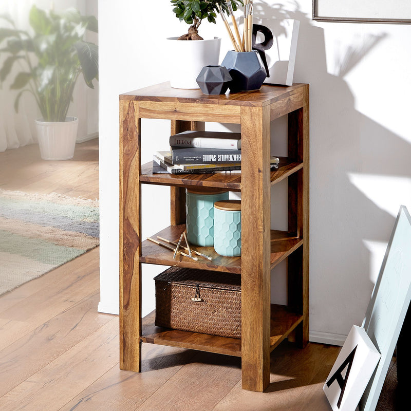 Regal Mumbai 80cm Sheesham Massivholz 3 Ablagen Landhausstil