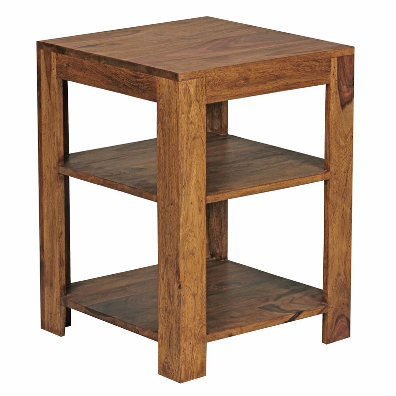 Regal Mumbai 60cm Sheesham Massivholz 2 Ablagefächer Landhausstil