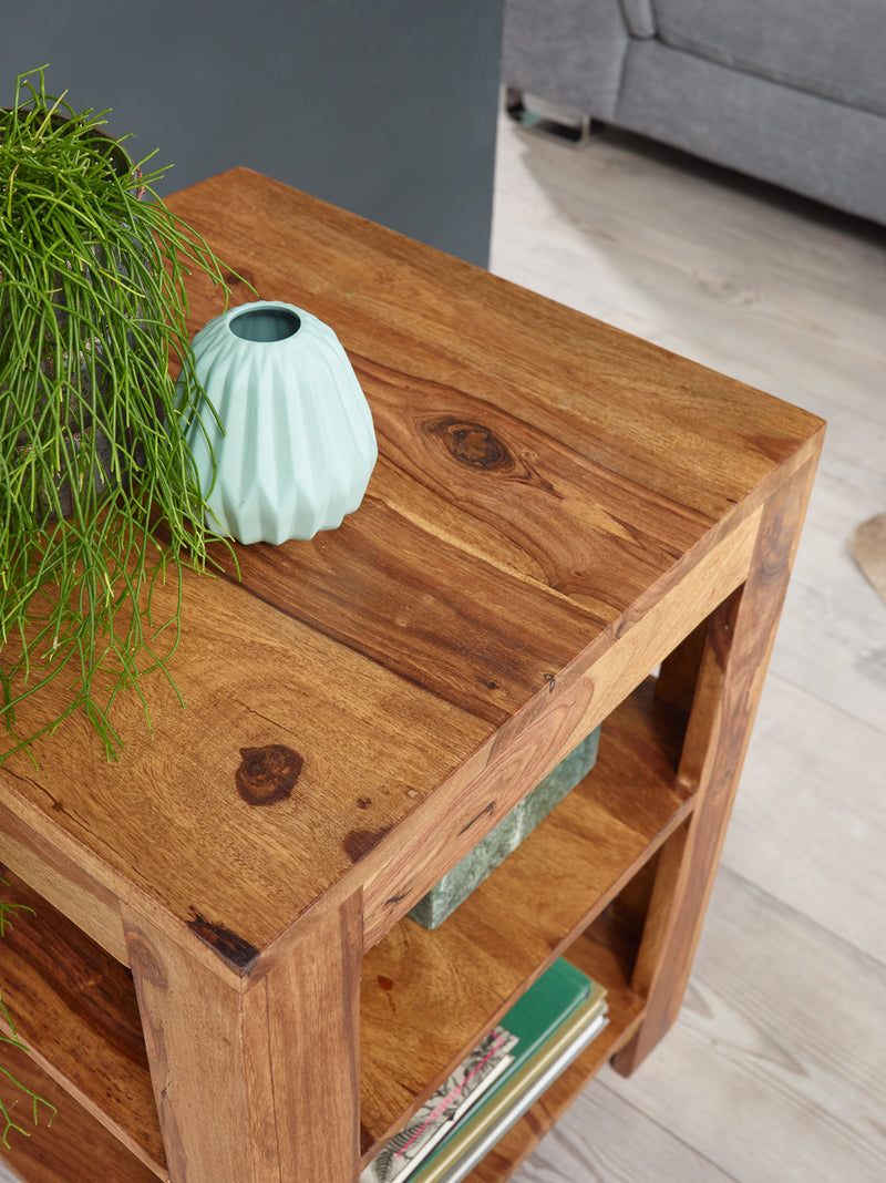 Regal Mumbai 60cm Sheesham Massivholz 2 Ablagefächer Landhausstil