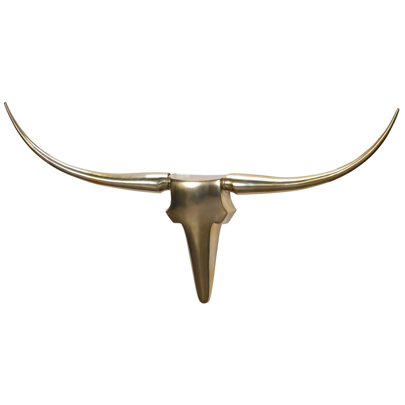 Wanddekoration Geweih Bull 125cm Aluminium Gold