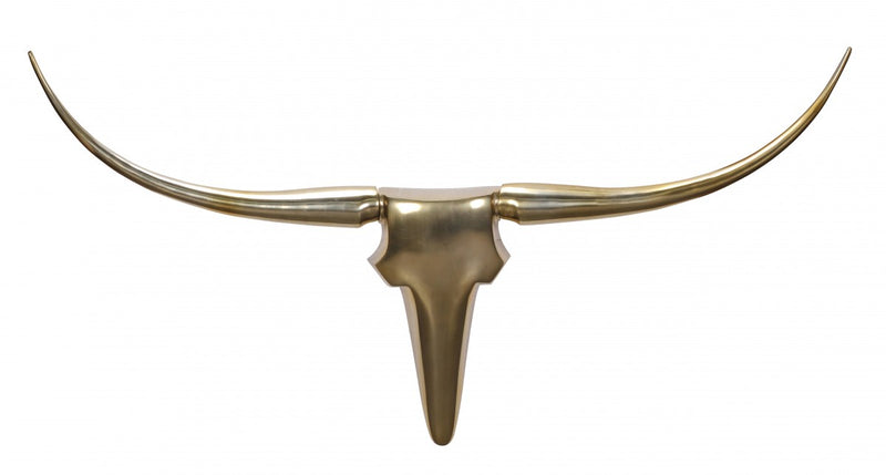 Wanddekoration Geweih Bull 125cm Aluminium Gold