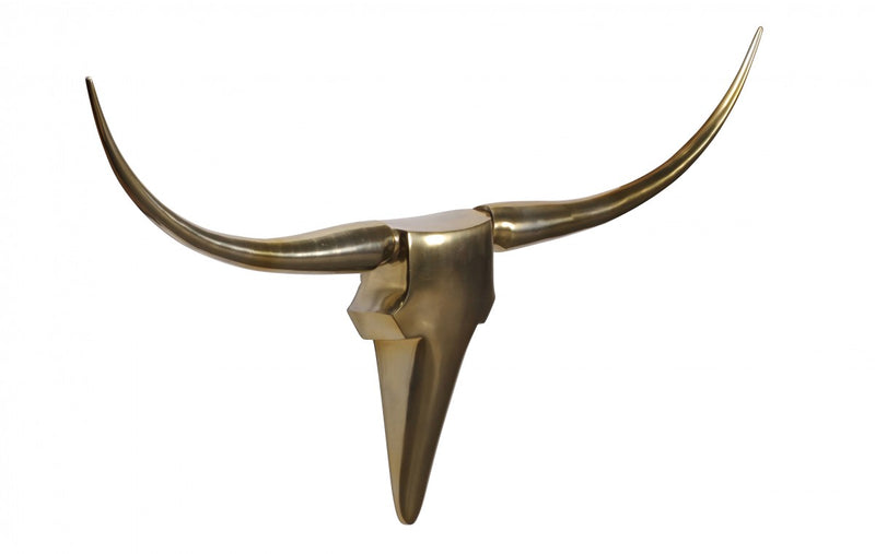Wanddekoration Geweih Bull 125cm Aluminium Gold