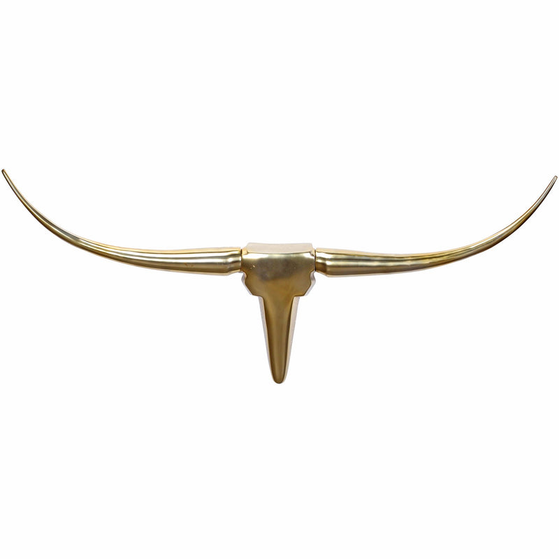Deko Geweih Bull M 100cm Gold Aluminium Stierkopf Modern Wanddeko