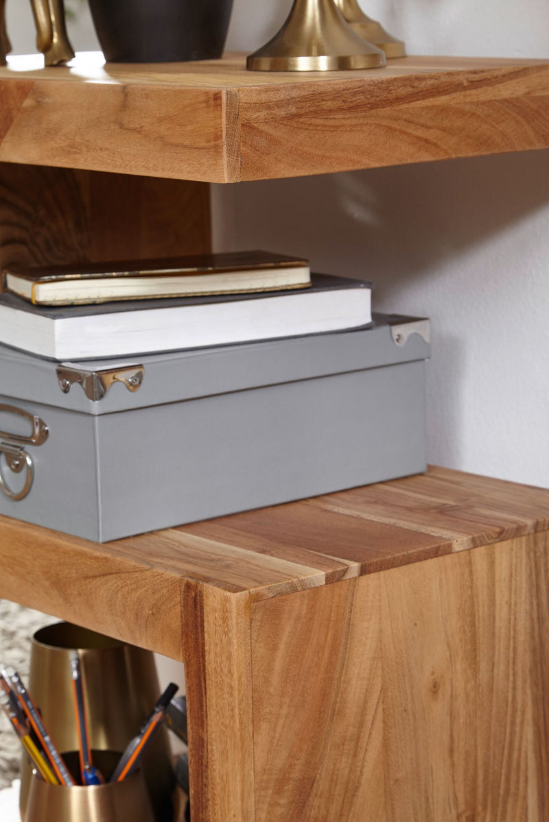 Beistelltisch Mumbai 60cm Akazie Massivholz Landhausstil Braun