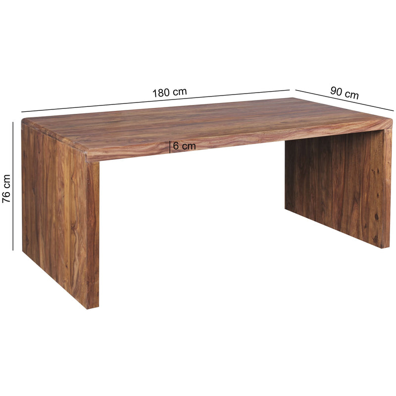 Schreibtisch BOHA 180cm Sheesham Massivholz Landhausstil Büroablage