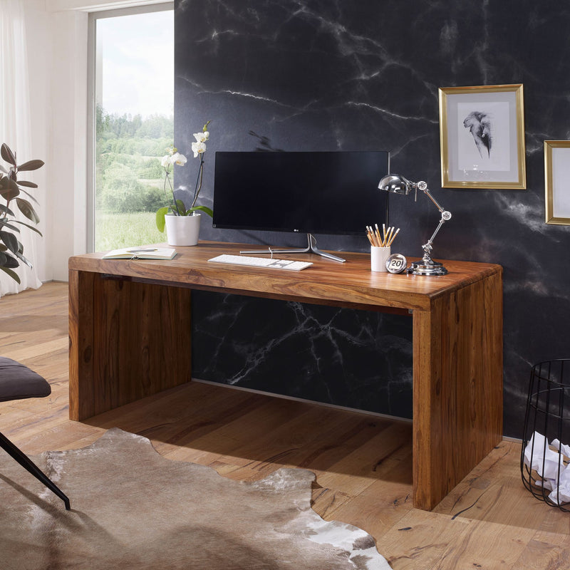 Schreibtisch BOHA 200cm Sheesham Massivholz Landhausstil Büroablage
