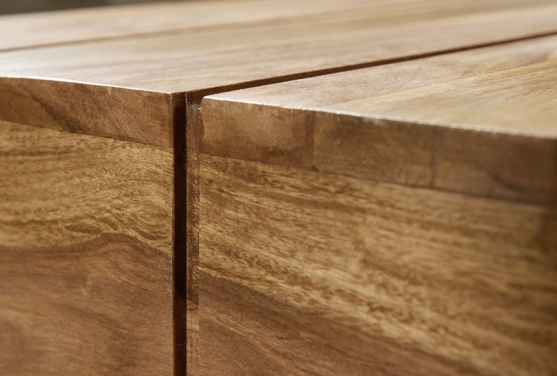 Couchtisch Akazie Massivholz 120cm Dunkelbraun Landhausstil
