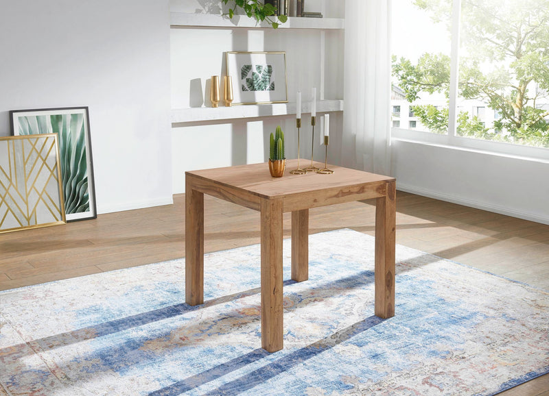 Esstisch MUMBAI 80cm Akazie Massivholz Landhausstil dunkelbraun