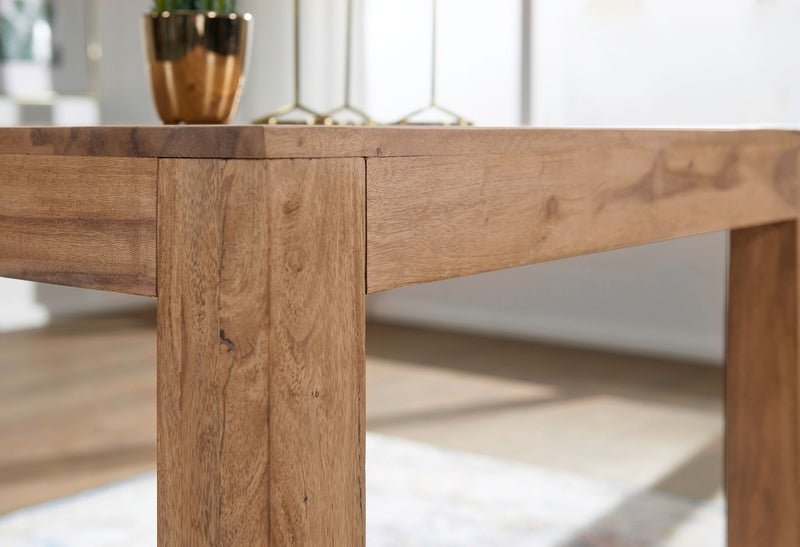 Esstisch MUMBAI 80cm Akazie Massivholz Landhausstil dunkelbraun