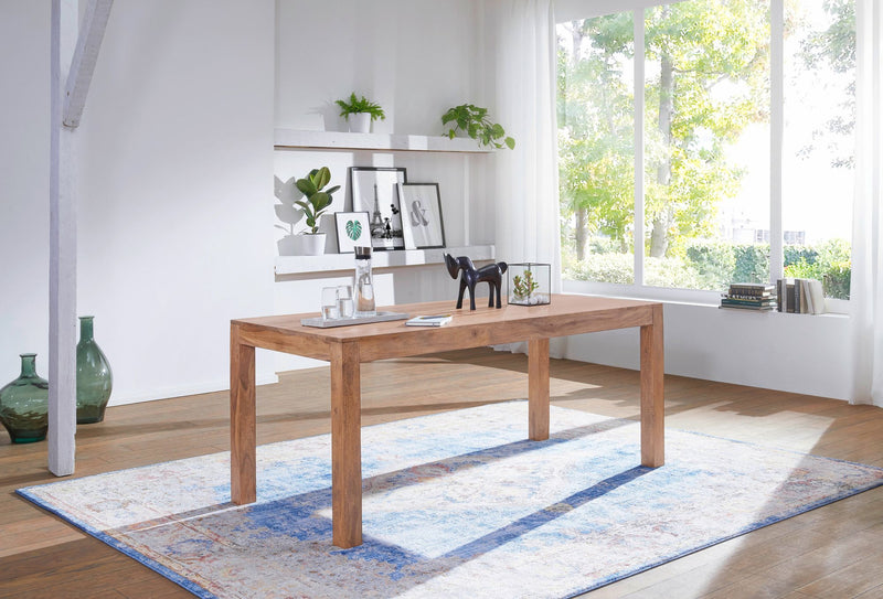 Esstisch MUMBAI 120cm Akazie Massivholz Landhausstil dunkelbraun