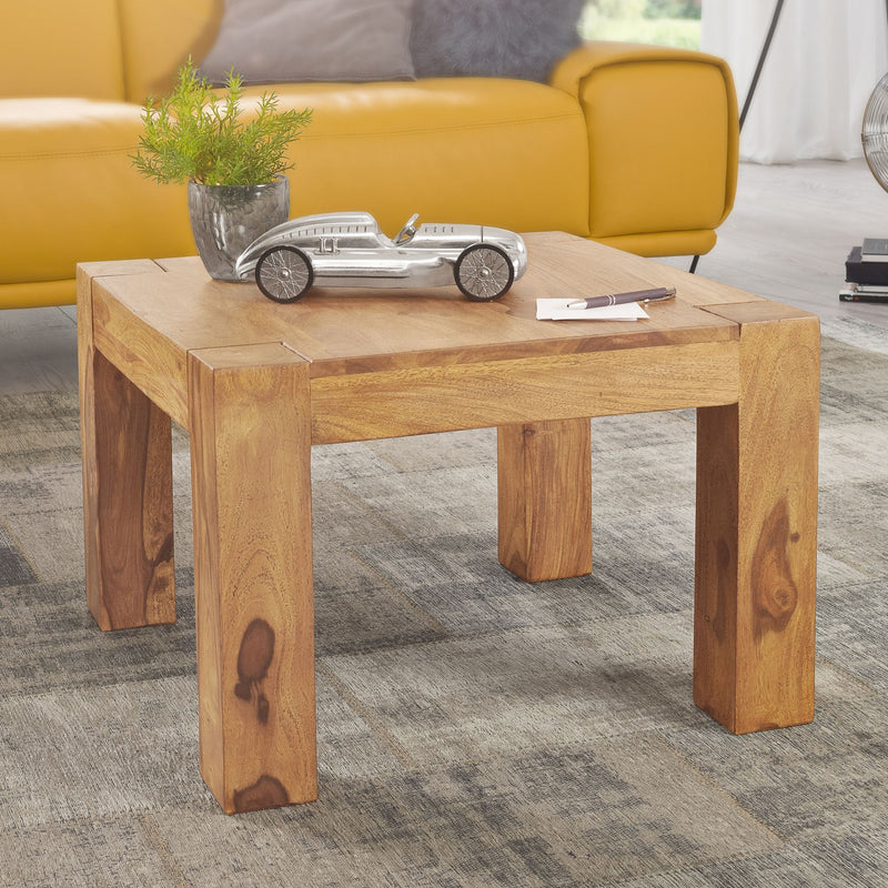 Couchtisch Akazie Massivholz 60cm Landhausstil Braun Natur