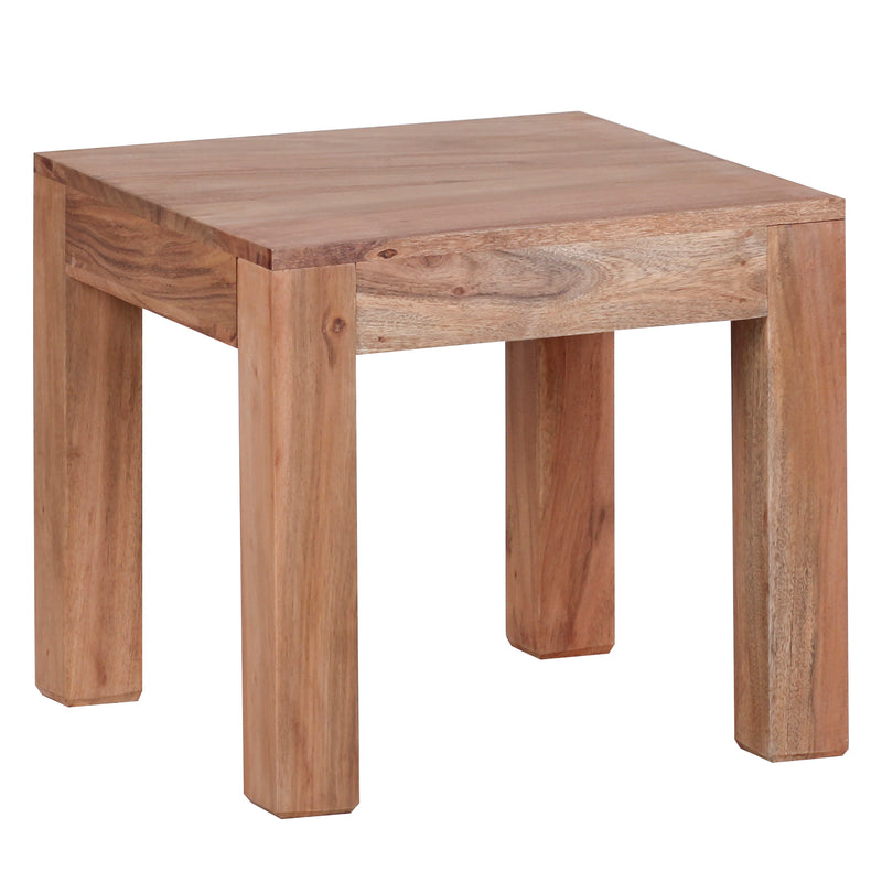 Couchtisch Akazie Massivholz 45cm Landhausstil Braun Quadratisch