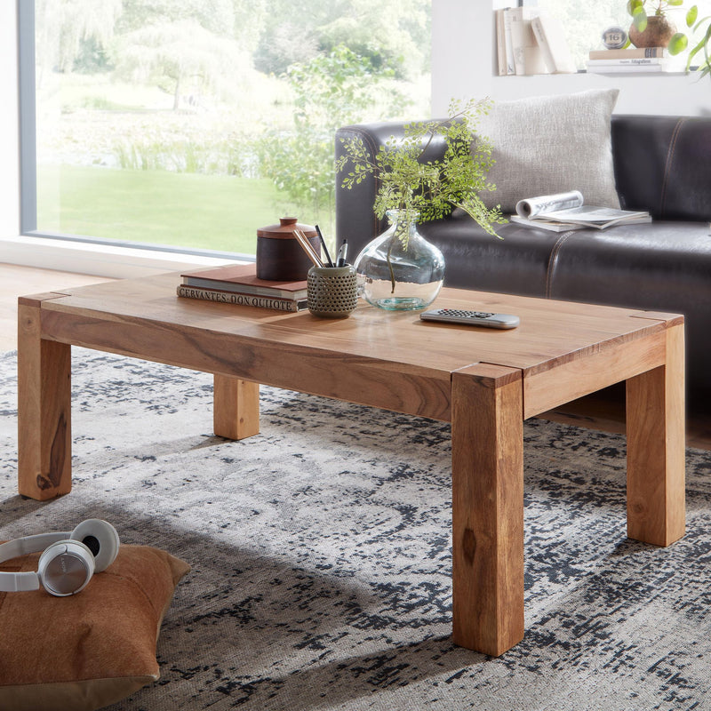 Couchtisch Mumbai 110cm Akazie Massivholz Landhausstil Naturprodukt