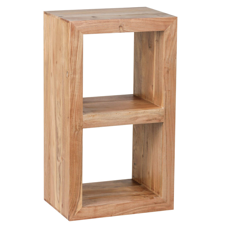 Regal Mumbai 88cm Massivholz Akazie 2 Böden Landhausstil Naturprodukt