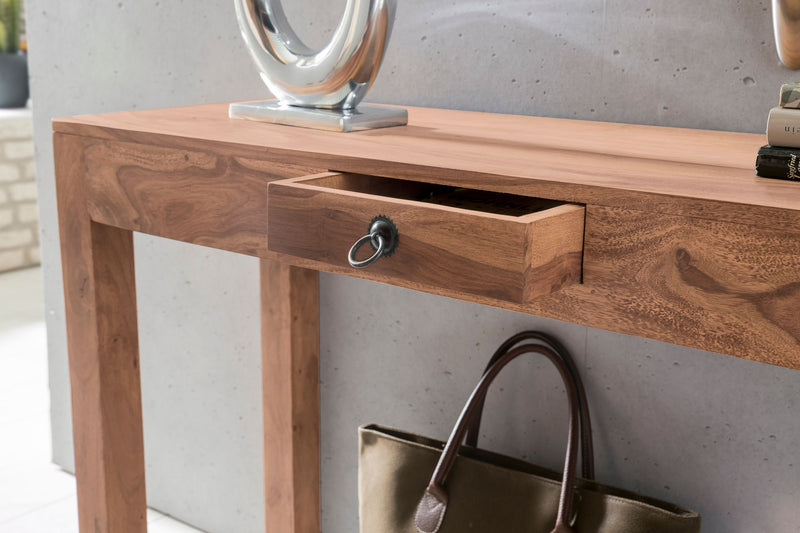 Konsolentisch MUMBAI Akazie Massivholz 1 Schublade 120x40cm Landhausstil