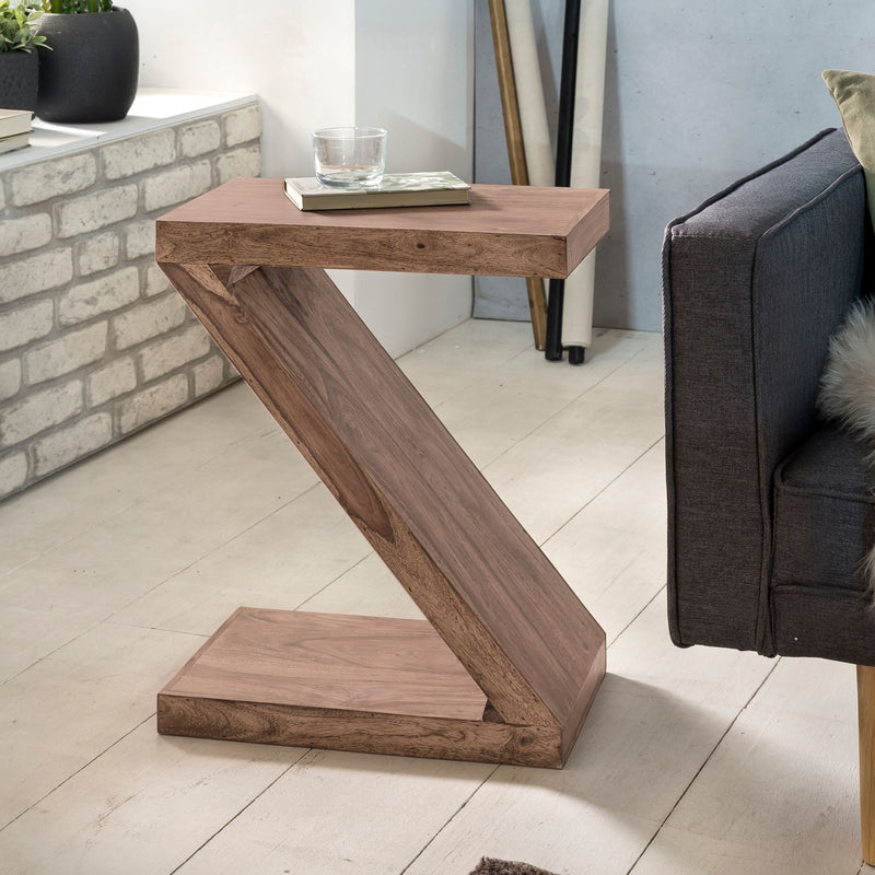 Beistelltisch Mumbai 60cm Akazie Massivholz Braun Landhausstil