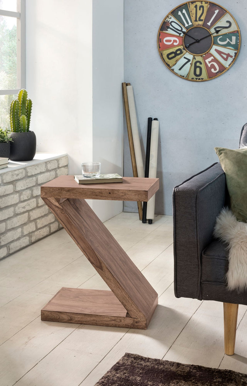 Beistelltisch Mumbai 60cm Akazie Massivholz Braun Landhausstil
