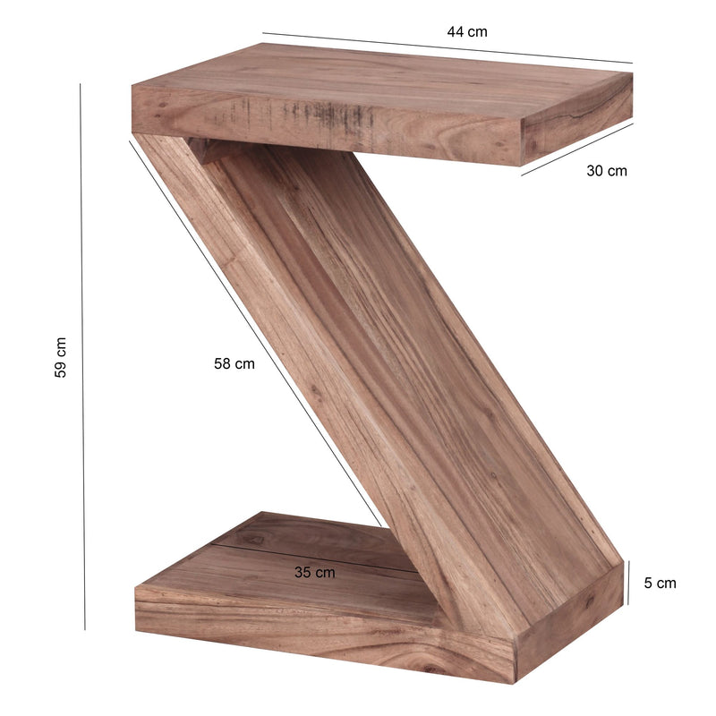 Beistelltisch Mumbai 60cm Akazie Massivholz Braun Landhausstil